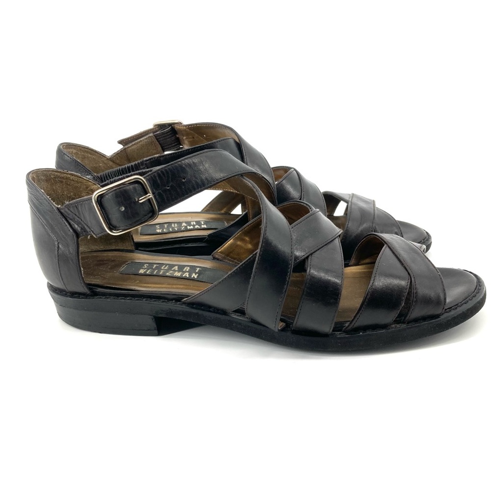 STUART WEITZMAN Leather Strappy Flat Sandals